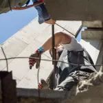 MOSCOW, RUSSIA - June 3, 2007 - People at extreme sports Ropejumping event. Group of rope jumpers organize such events for people seeking to bring a dose of adrenaline in their life